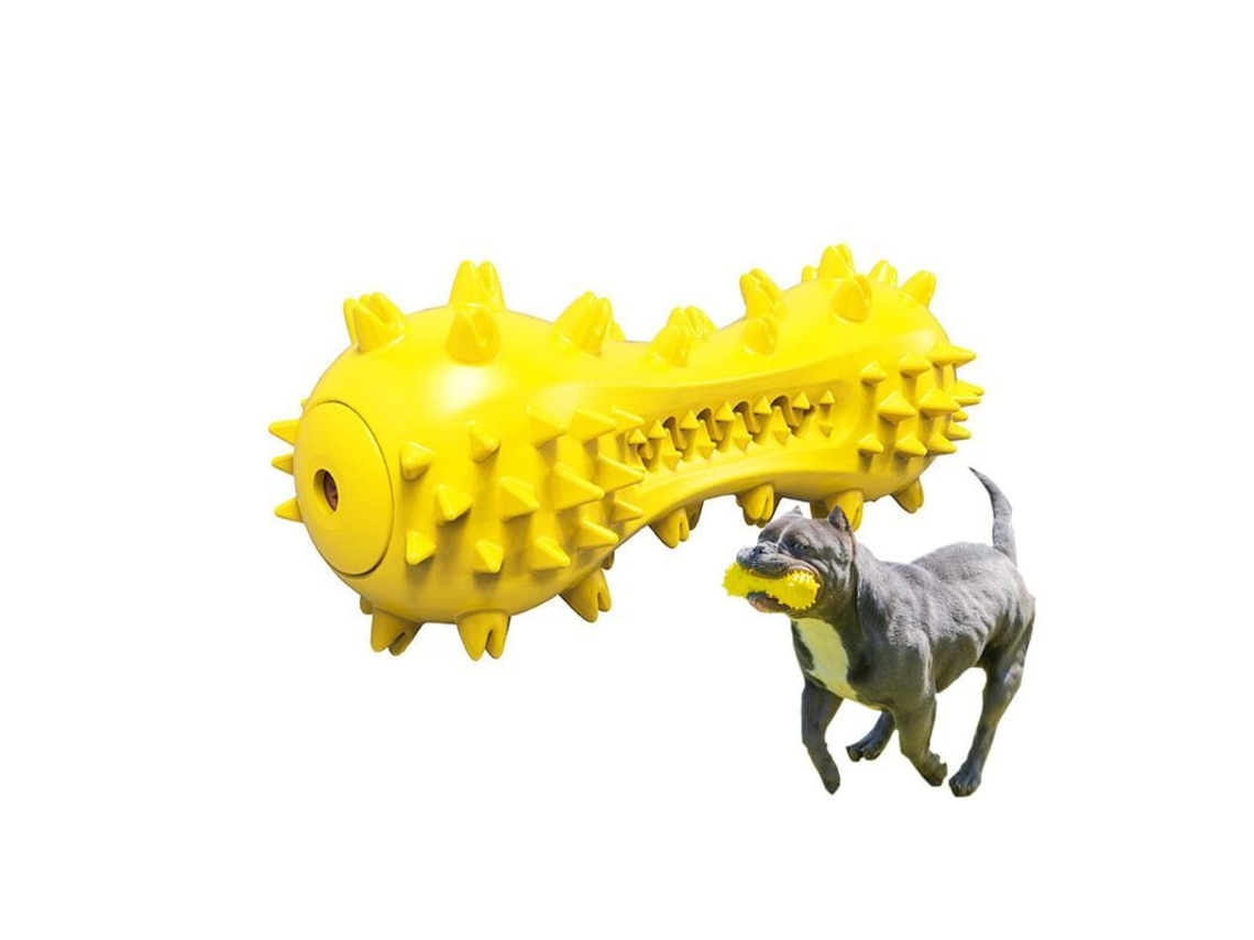 2026-32423-juguete Masticable Para Perros Mordedores Agresivos Con Pitido, Flotante Y Cepillo Dental Amarillo