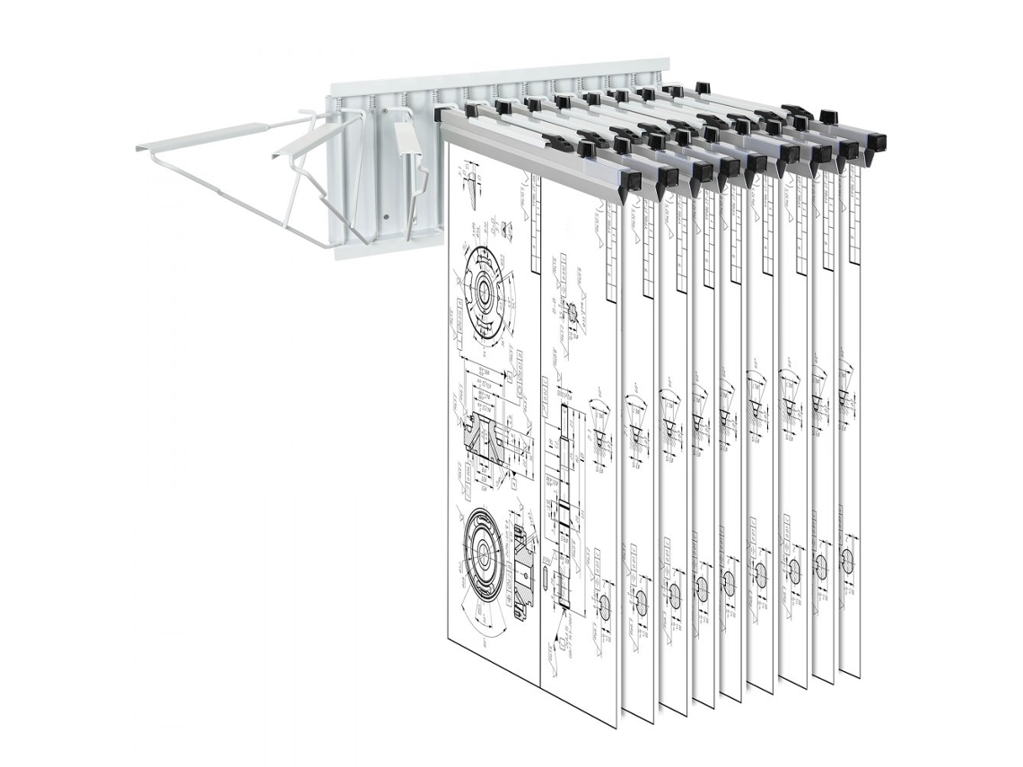Conjunto de soportes de pared giratorios para documentos y planos Tekmaquinas