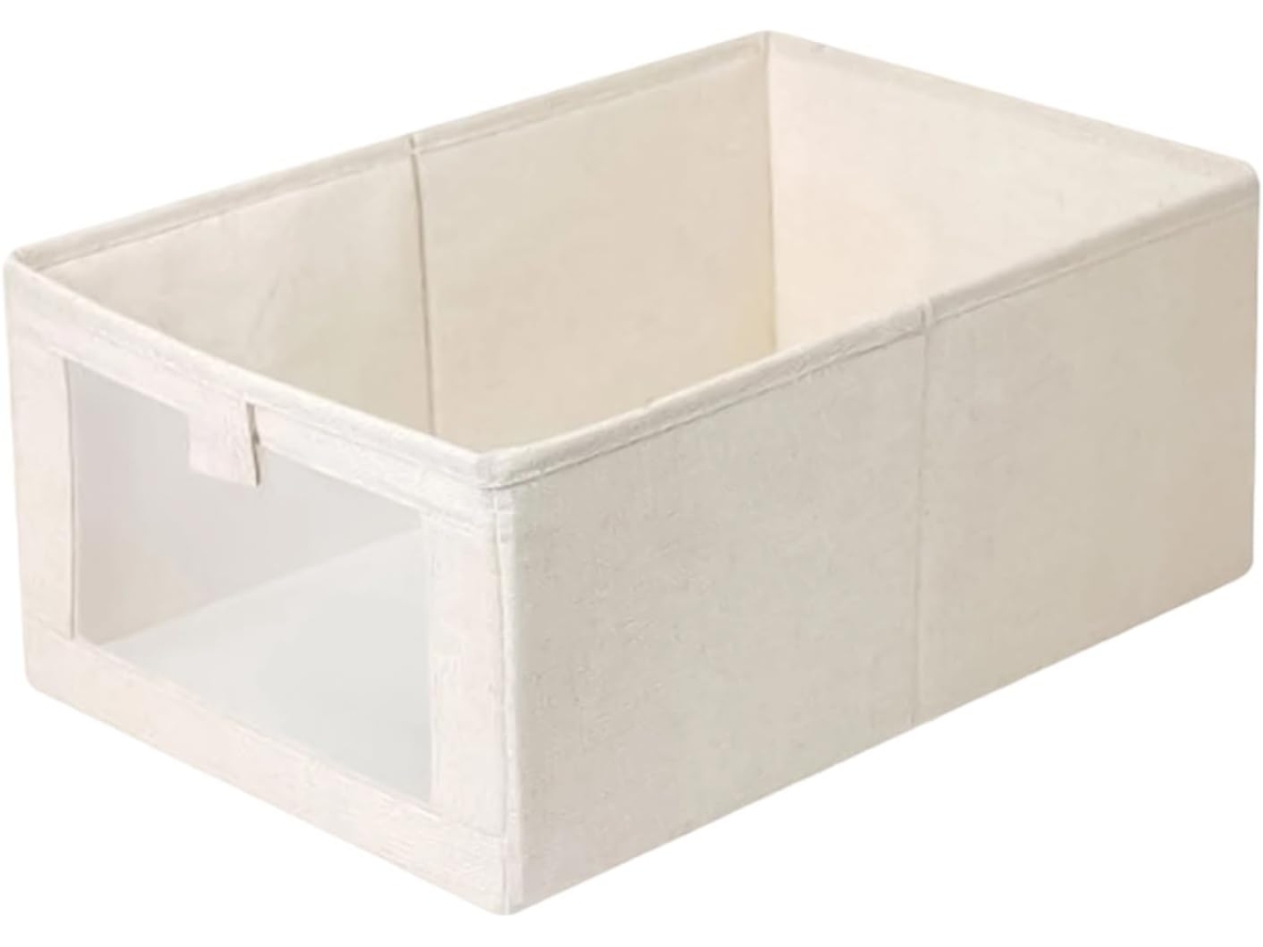 Organizador de armario de tela plegable con ventana transparente, ideal para ropa de algodón y lino | Para Slowmoose