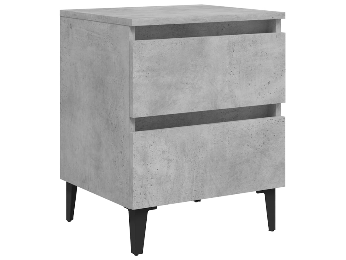 Mesita de noche 40x35x50 cm Derivados de madera Cemento Gris MAISON EXCLUSIVE