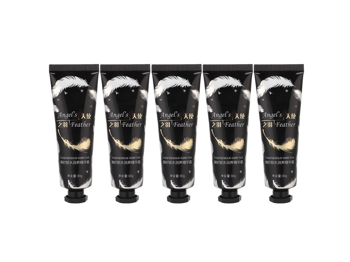 5 unidades de crema de manos hidratante, refrescante y reparadora con extractos vegetales.