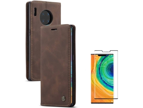 Carcasa y Protector Huawei Mate 30 Pro Livro Caseme Elite Marrón