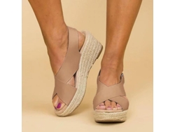 Sandalias De Mujer De Tacón Medio Con Tira En El Tobillo, Alpargatas De Verano, Plataforma, Mwr