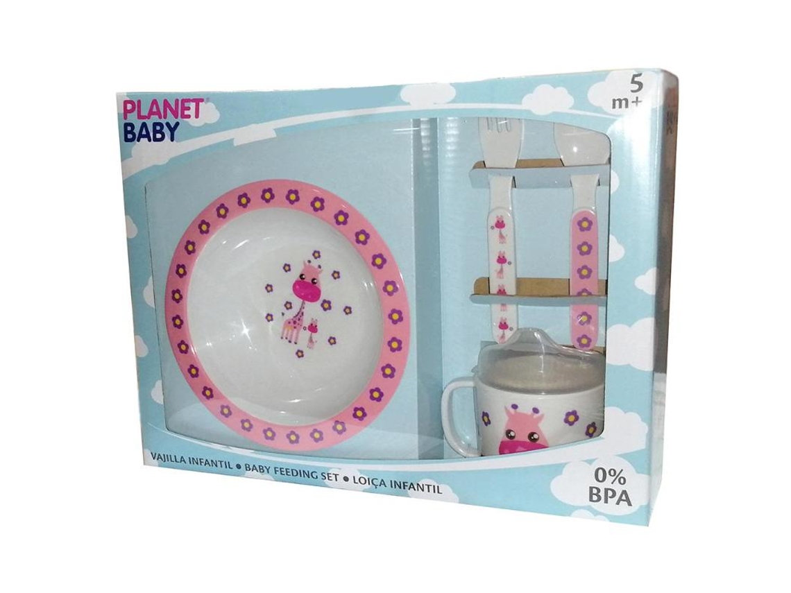 Vajilla Infantil Melamina 4 Piezas Rosa