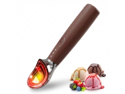 Cuchara eléctrica con calefacción para helado duro, fácil de usar para personas mayores y niños. DIGITALLAB (marrón oscuro)