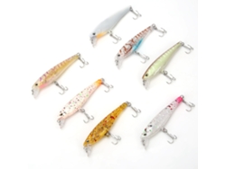 Kit De 7 Señuelos Artificiales Minnow De 6,5 Cm/3,8 G Con Ojos 3d Para Pesca En Agua Dulce Y Salada.