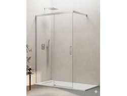 Mampara De Ducha Frontal Walk-in 1+1 Thalassa (basic) 75 Cm Perfil Cromo Cristal Transparente