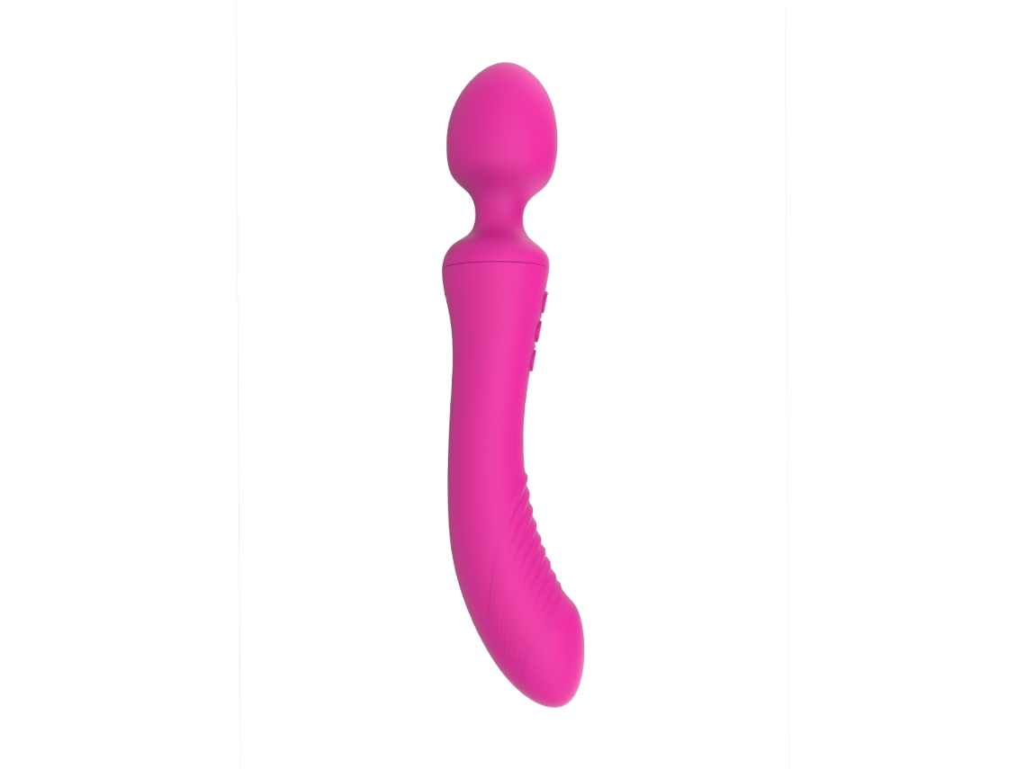 Vibrador potente con dos motores y estimulador clitoriano. MDUG (rojo)