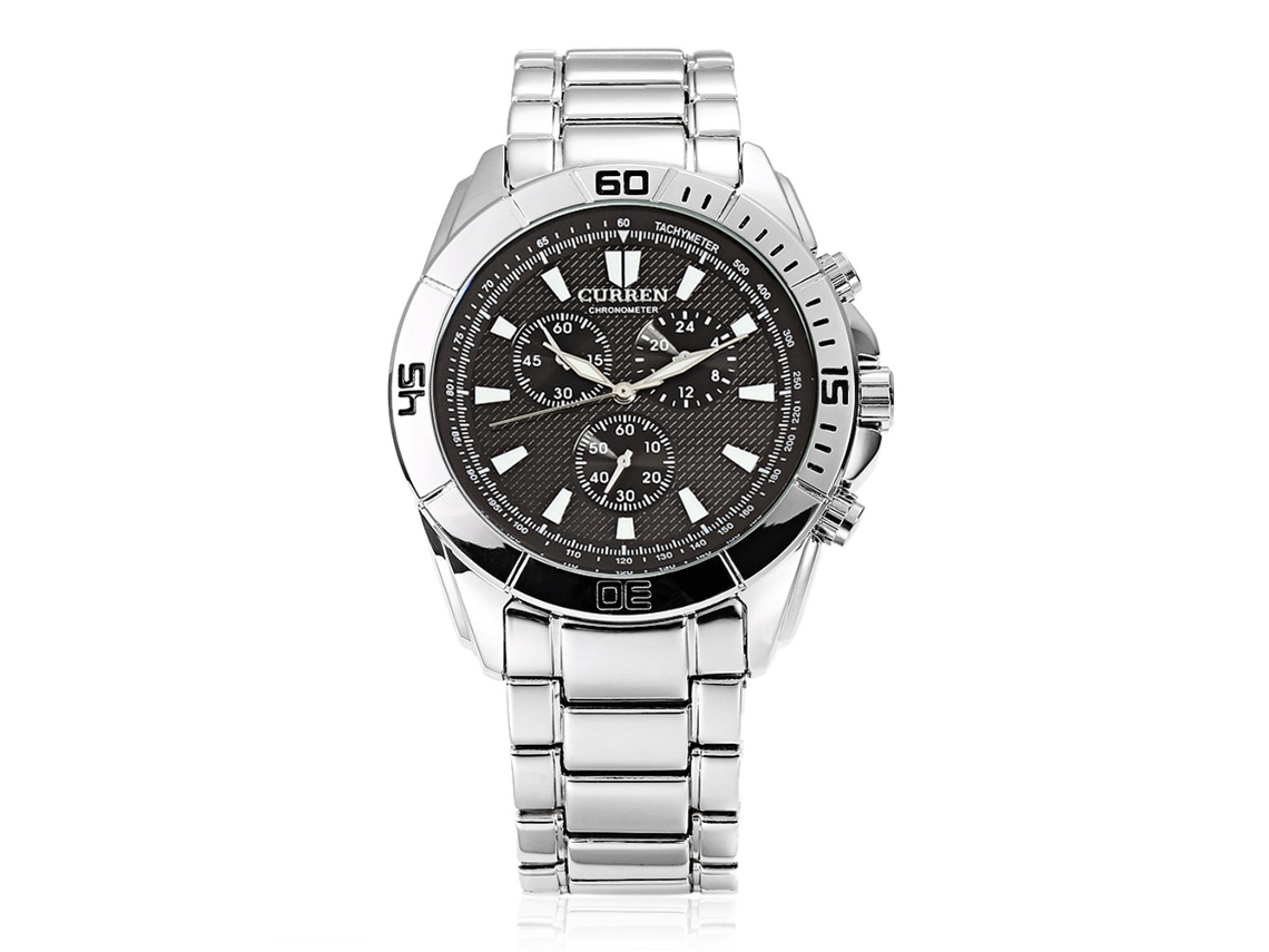 Reloj Analógico Para Hombre De Negocios Con Movimiento De Cuarzo Y Brazalete De Acero.