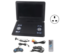 Reproductor De Dvd Portátil Giratorio Recargable Hd Cd Dvd Con Pantalla Led Para Viajes En Coche 110-240v Negro Enchufe