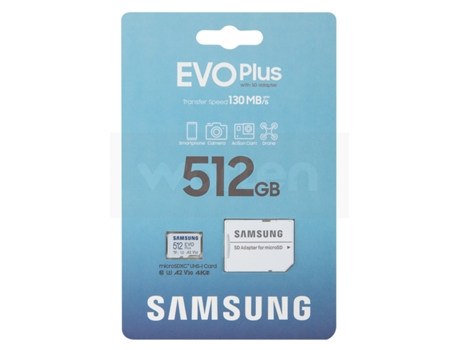 Tarjeta de Memoria MicroSDXC SAMSUNG MB-MC512KAEU (512 GB - 130 MB/s)