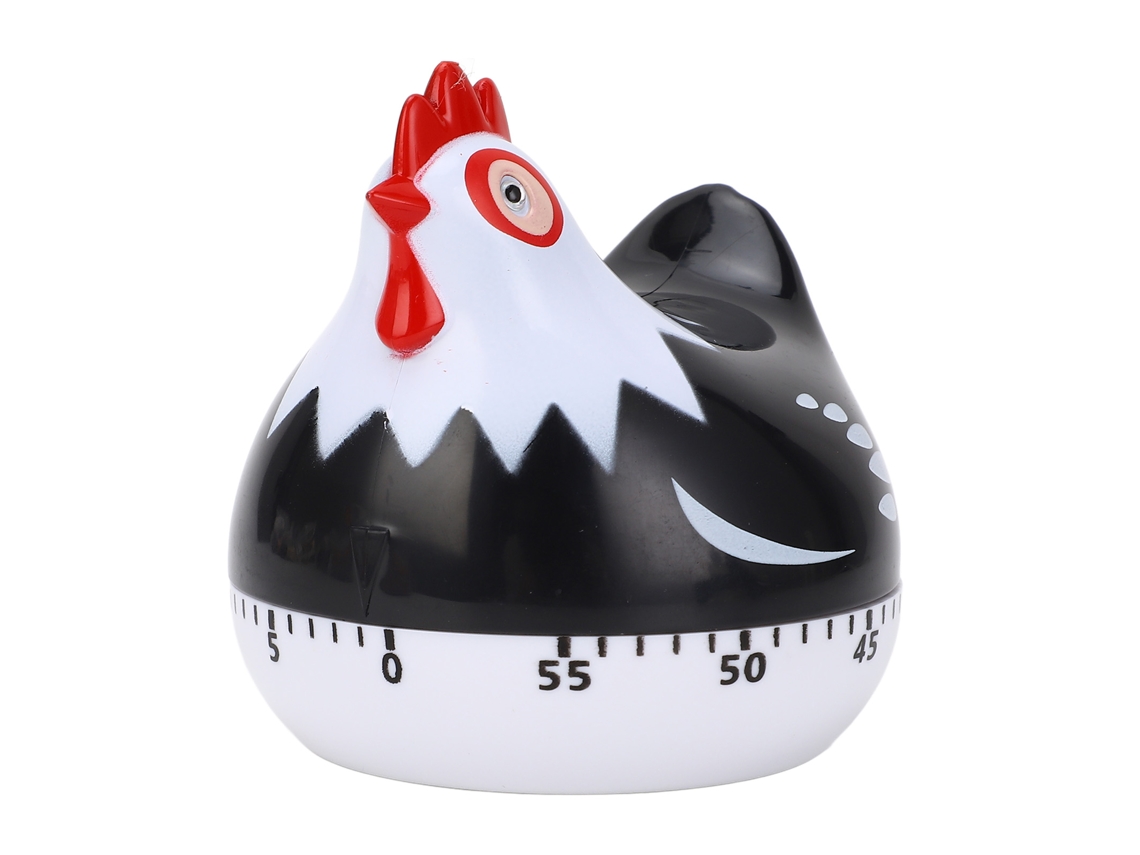 Temporizador De Cocina Con Diseño De Pollo Forma Bonita 60min Cuenta Regresiva Mecánica Para Hornear Negro