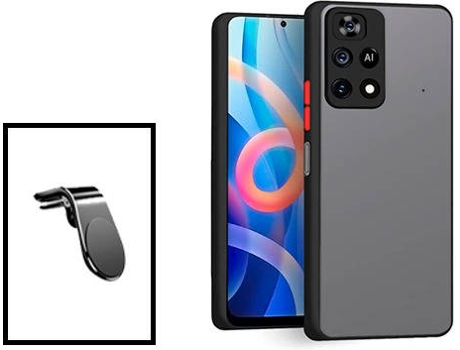 Kit Carcasa Trasera Protección Cámara + Soporte de Auto Xiaomi Poco X4 Pro 5G GIFT4ME Negro