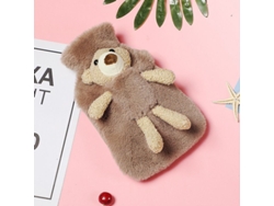 Bolsa De Agua Caliente Linjou Con Funda Suave De Oso Para Aliviar El Dolor De Hombro (1l, Marrón)
