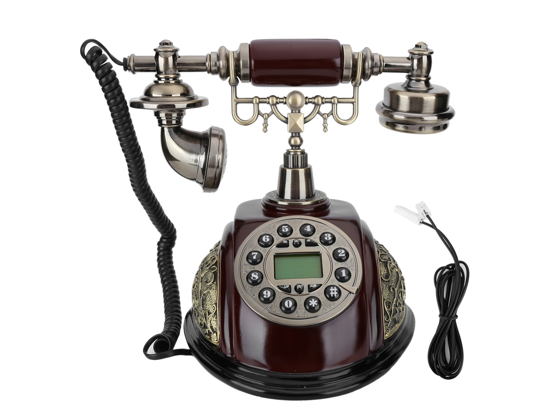 Teléfono de escritorio multifuncional vintage con remarcación