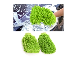 2 Luvas De Microfibra Verdes Para Limpeza Automotiva, Suaves E Sem Riscos.