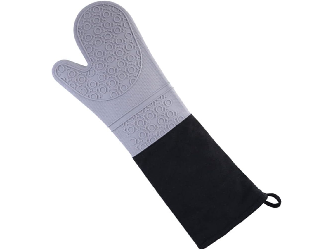 Guantes De Cocina De Silicona Resistentes Al Calor Con Forro Largo De Algodón Para