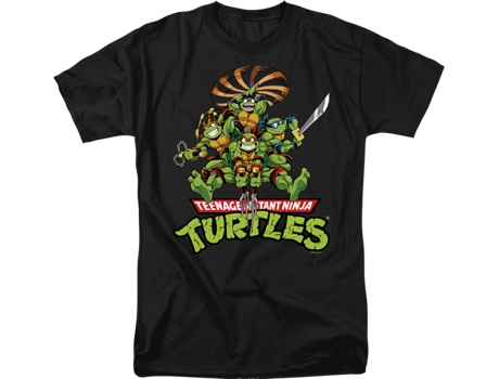 Camisetas Unisex DEEPSTONE Heroes With Weapons Teenage Mutant Ninja Turtles Negro (XL)