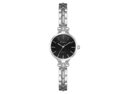 Reloj De Pulsera De Cuarzo Informal Para Mujer Con Correa De Aleación Negra Y Plateada.