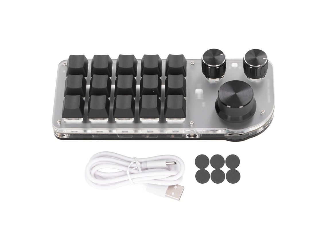 Baoj-2026teclado Mecânico Gaming Mini Com 15 Teclas E 3 Botões Programáveis Switch Azul Sem Fio Bluetooth E Com Fio Usb