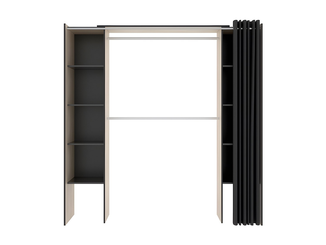 Kit Vestidor con Cortina DKIT Suit (Natural/Grafito - 205x180x50 cm)