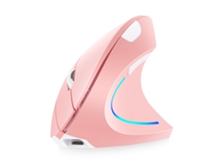 Ratón Vertical Inalámbrico Recargable (rosa) 2.4g, Diseño Ergonómico, Con Iluminación Rgb Y Dpi Ajustable De 3 Niveles.