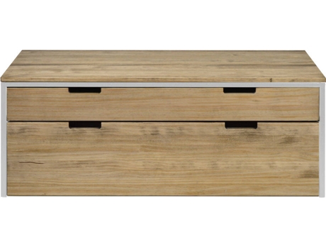 Mueble TV DS MUEBLES ECO Three con gaveta y baúl industrial vintage blanco (40x120x45cm)