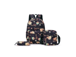 Conjunto multifuncional de mochila y pantalón para estudiantes, color negro.