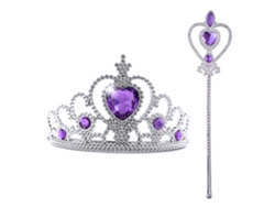 Rebe-conjunto De Corona Y Varita De Princesa: Accesorios Con Brillo Para Niñas Pequeñas
