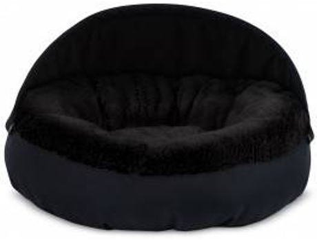 Cama Redonda para Perros y Gatos GAUTY Tela Impermeable y pelo (Negro - 57 cm)