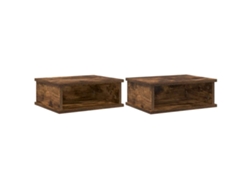 Maison Exclusive - Mesita De Noche 2 Pcs Roble Ahumado 40 X 31 X 15 Cm