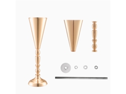 Paquete de 10 jarrones de flores de metal dorado Succebuy para mesas de boda, 43 cm/16,9 pulgadas de alto