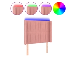 Cabecero de terciopelo rosa con luces LED MAISON EXCLUSIVE (103x16x118 cm)