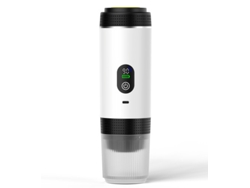 Cafetera portátil 3 en 1 GERTIZ con pantalla digital para café molido y cápsulas (blanca)