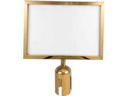 Soporte Para Carteles De Acero Inoxidable Dorado Tamaño A4 Para Montaje En Poste, Ideal Para La Gestión De Multitudes.