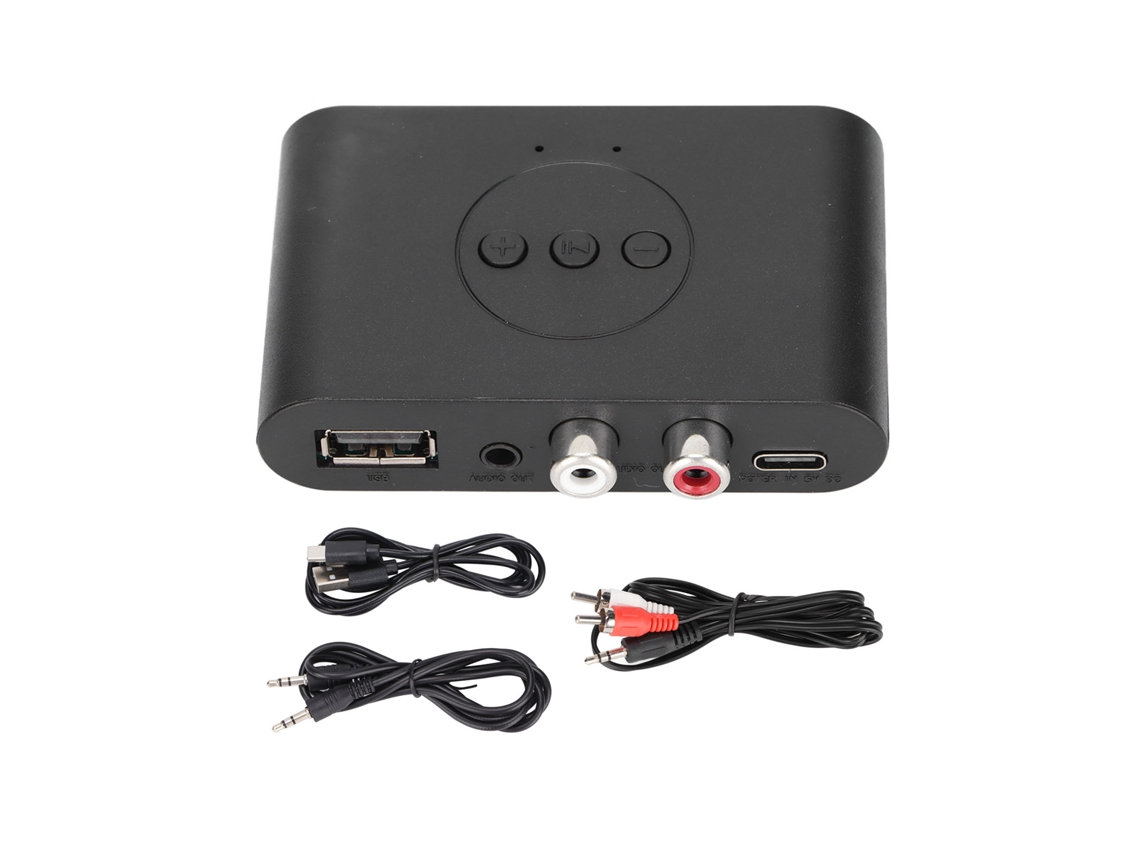 Receptor Bluetooth estéreo RCA de 3,5 mm, adaptador de audio inalámbrico auxiliar para altavoces y auriculares de coche.