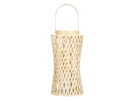 Linterna de madera de bambú beige/natural 38 cm BELIANI Mactan
