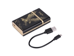 Estuche Portátil Para Cigarrillos Con Mini Encendedor Eléctrico Usb Recargable (águila Dorada)