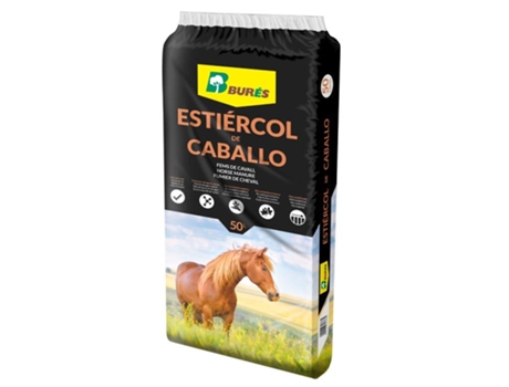BURÉS Estrume de Cavalo Fertilizante Orgânico e Natural 50 Litros