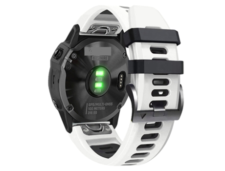 Correa Smartwatch para Garmin Fenix 3 HR 26mm Sport Silicona Bicolor (Blanco + Negro)