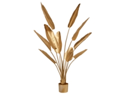 Planta Artificial Beliani Banana Tree De Material Sintético Dourado 77x77x162
