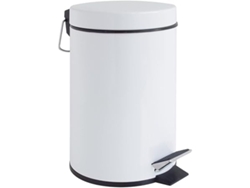 Cubo De Basura Metálico De 3 Litros De Capacidad, Accionado Con Pedal, Color Blanco, Tamaño: 22,5 X 17 X 26 Cm, Limpieza Eficiente, Uso Domé