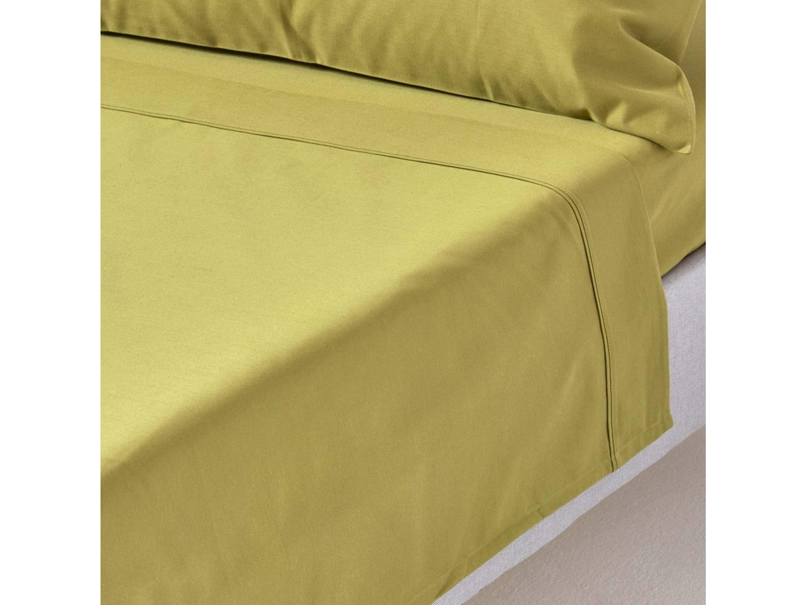 Homescapes Olive Green Egyptian Cotton Flat Sheet 1000 Thread Count, Double