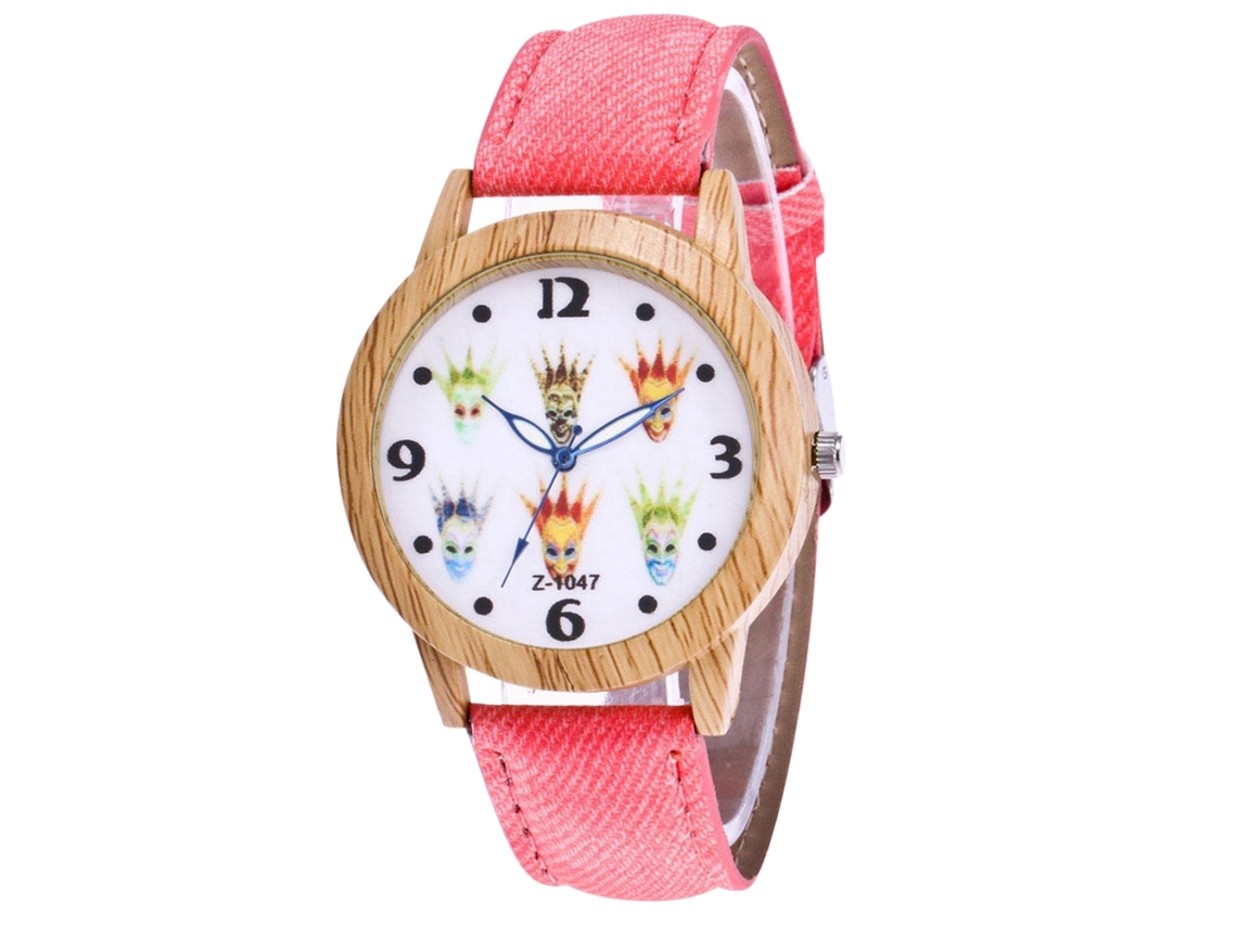 Reloj Casual De Cuarzo Con Correa De Denim Para Hombre Y Mujer Zhoulianfa (rosa)