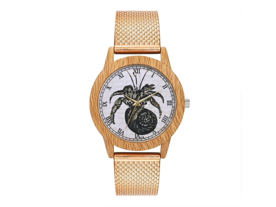 Reloj De Cuarzo Unisex Pareja Con Correa De Malla Y Dial Redondo (oro Rosa)