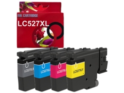 Lc527xl Pack 4 Cartuchos De Tinta Pigmentada Multicolor Compatible Con Brother Lc527xlbk Lc527xlc Lc527xlm Lc527xly