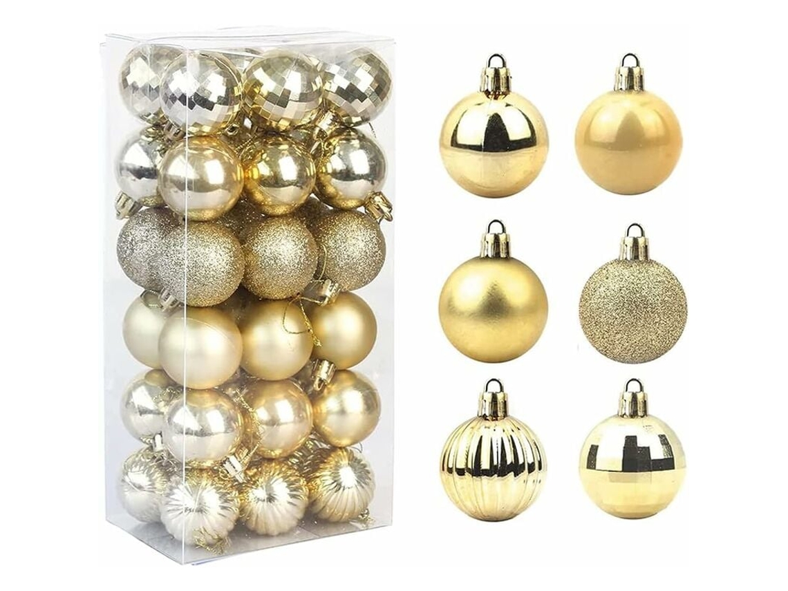 Set de 36 bolas navideñas irrompibles RNEMITERY