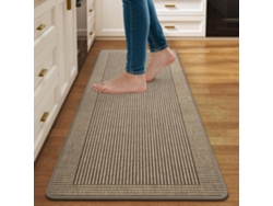 Alfombrilla De Cocina Sencilla A Rayas, Antideslizante Y Absorbente Digitallab (marrón, 50x80cm)
