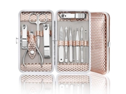Kit De Manicura Profesional Con Tijeras Para Uñas, 12 Piezas (oro Rosa)