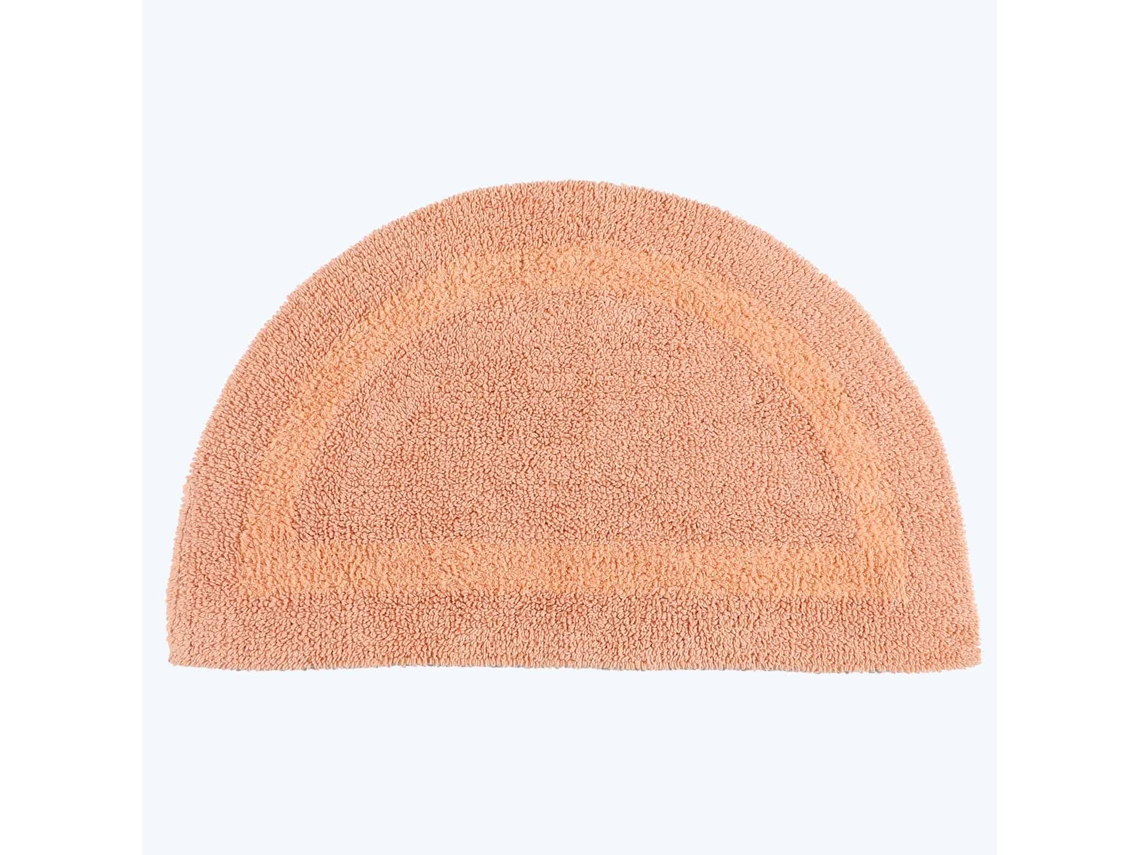 Homescapes Luxury Reversible Semi Circle Bath Mat - Peach